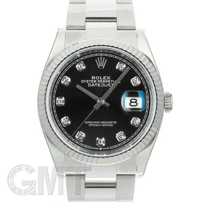 中古)ROLEX ロレックス デイトジャスト 36 126234G ブラック 10Pダイヤ
