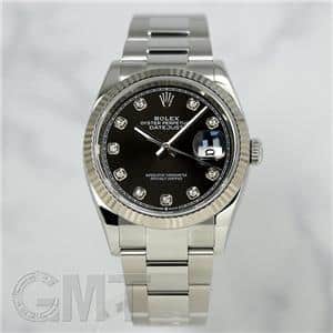 中古)ROLEX ロレックス デイトジャスト 36 126234G ブラック 10Pダイヤ