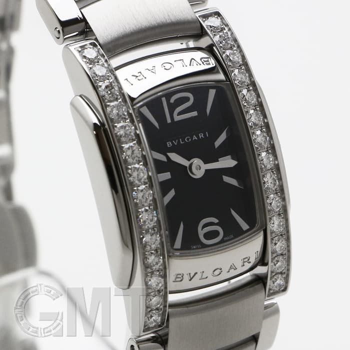 BVLGARI ブルガリ アショーマD  腕時計 AA26BSDS（AA26S） ステンレススチール ダイヤモンド  シルバー 黒文字盤  ダイヤベゼル クオーツ QZ 【本物保証】 BVLGARI（ブルガリ） 美品 アショーマD AA26BSDS（AA26S） 腕時計