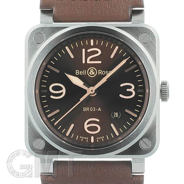 新品ベルクロート　廃盤希少ブラウン 新品)BELL & ROSS ベル&ロス BR 03 GOLDEN HERITAGE BR03A-GH-ST/SCA
