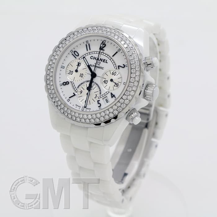 中古)CHANEL シャネル J12 クロノグラフ H1008 ダイヤベゼル（商品ID