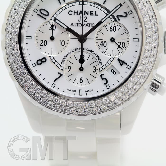 中古)CHANEL シャネル J12 クロノグラフ H1008 ダイヤベゼル（商品ID