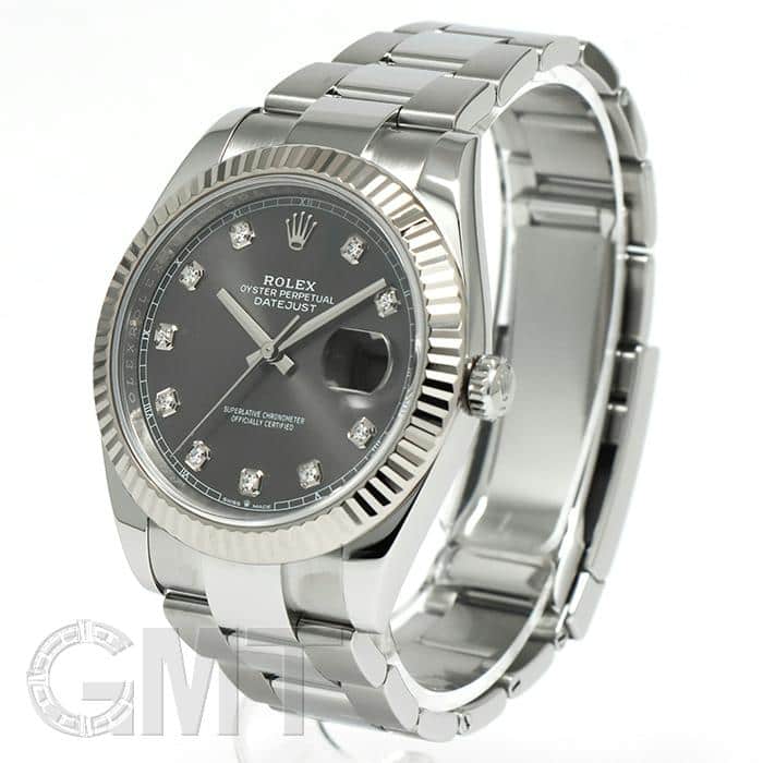 中古)ROLEX ロレックス デイトジャスト 41 126334G グレー 10Pダイヤ