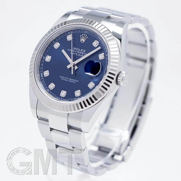 未使用)ROLEX ロレックス デイトジャスト 41 126334G ブルー 10Pダイヤ