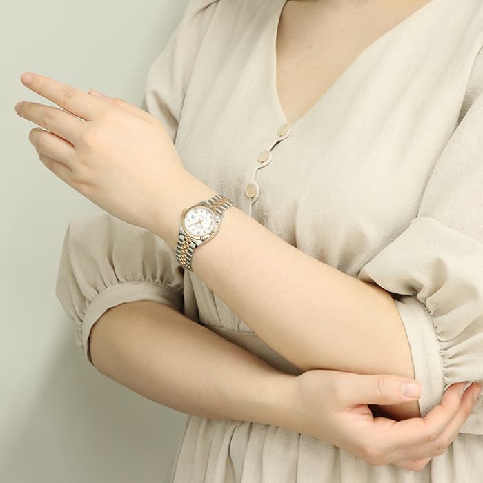 中古)ROLEX ロレックス デイトジャスト 28 279171 ホワイトローマ