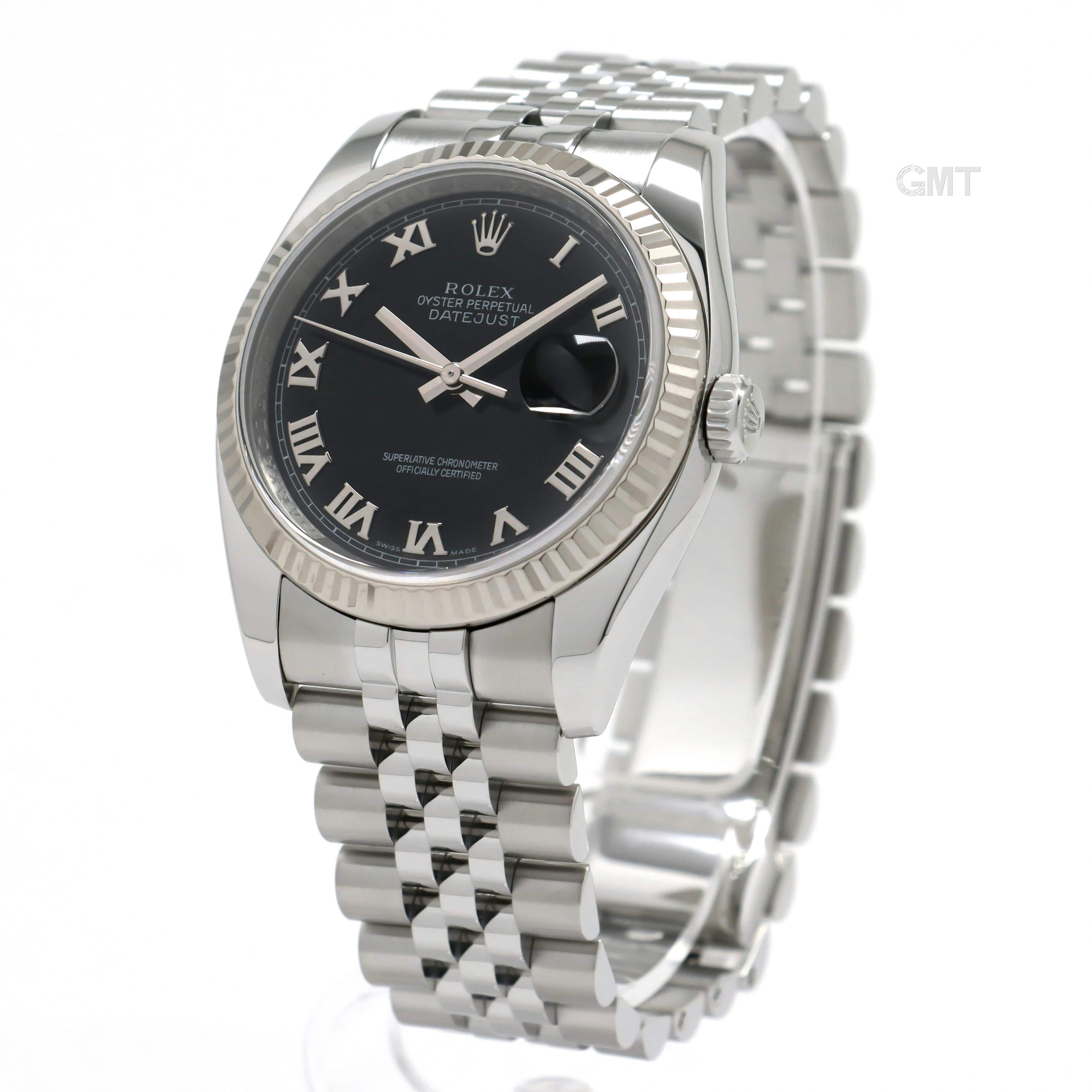 中古)ROLEX ロレックス デイトジャスト 116234 ブラック ローマ（商品