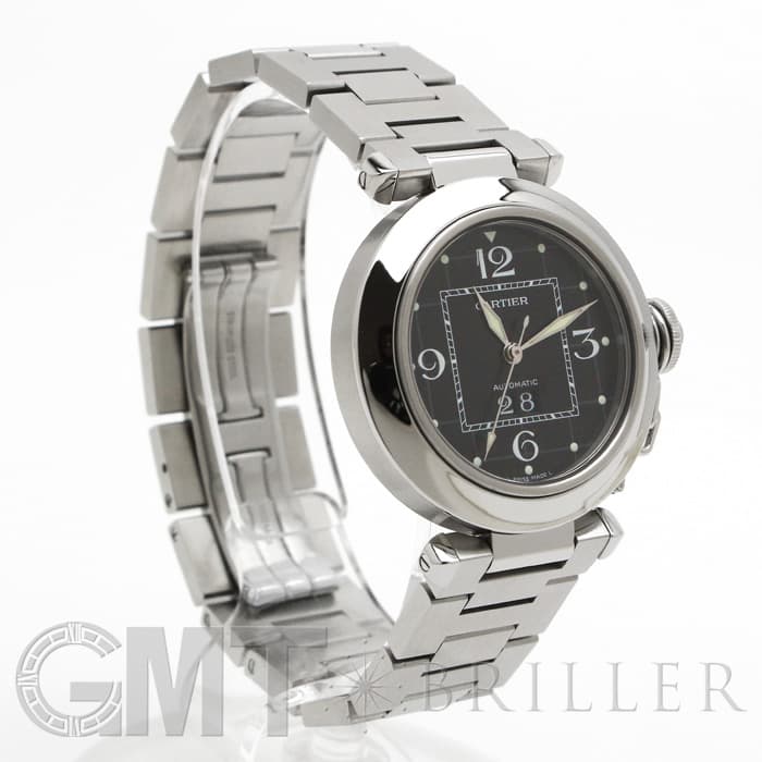 中古)CARTIER カルティエ パシャC ビッグデイト W31053M7 ブラック