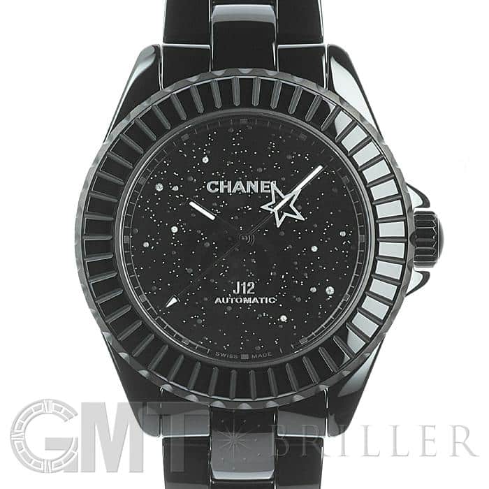 シャネル CHANEL 腕時計 J12 インターステラー カプセルコレクション H7989 数量限定 スターダスト ダイヤモンド/ブラック文字盤 裏スケ セラミック SS 自動巻き 【箱・保付き】 【中古】 シャネル J12 38MM インターステラー H7989 ブラック/ダイヤモンド