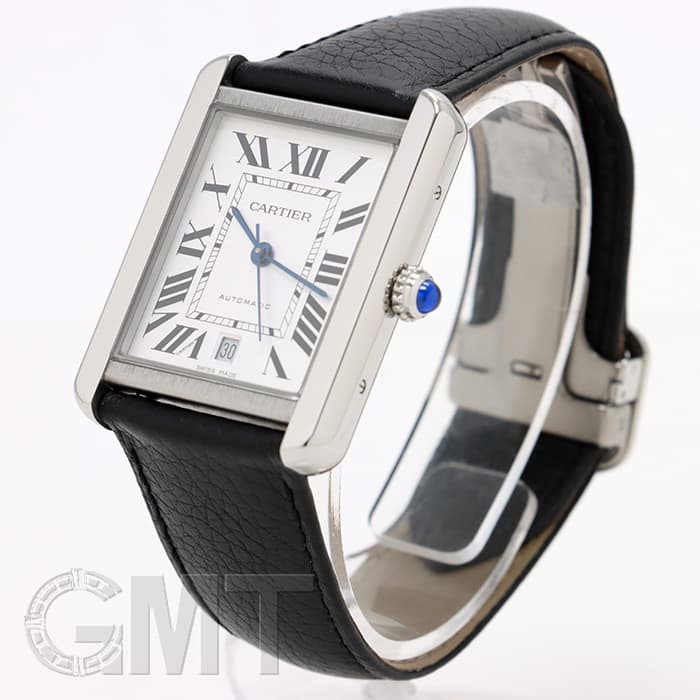 カルティエタンク 中古)CARTIER カルティエ タンク ソロ XL シルバー SS/革 W5200027