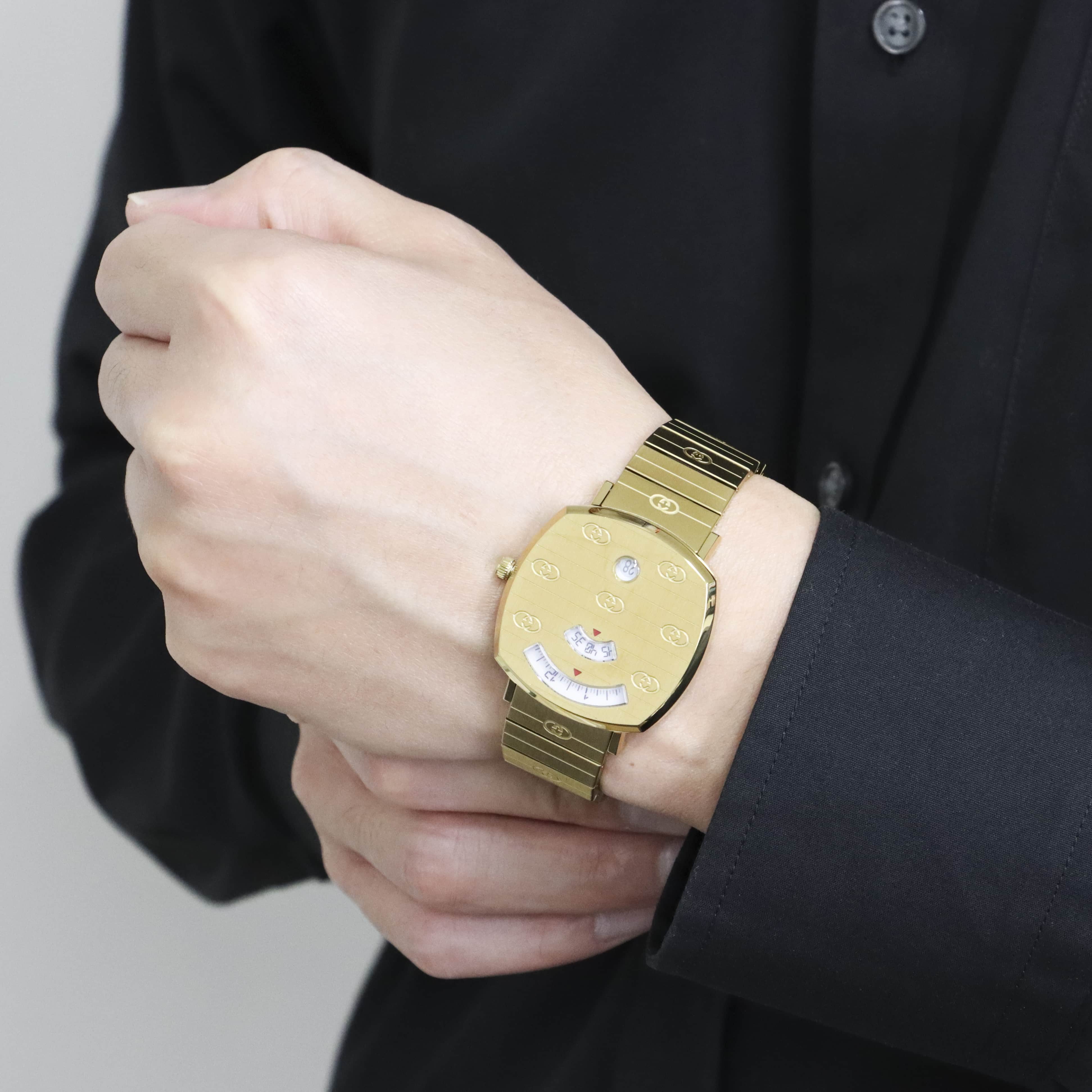 新品)GUCCI グッチ グリップ 35mm YA157403 ゴールド（商品ID