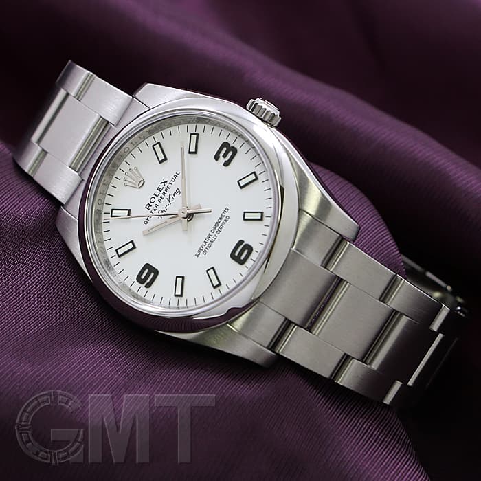 ロレックス ROLEX エアキング 114200 ホワイト ステンレススチール 自動巻き ユニセックス 腕時計 中古)ROLEX ロレックス エアキング 114200 ホワイト 369 G番（商品ID