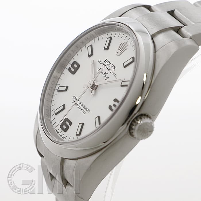 ロレックス ROLEX エアキング 114200 ホワイト ステンレススチール 自動巻き ユニセックス 腕時計 中古)ROLEX ロレックス エアキング 114200 ホワイト 369 G番（商品ID