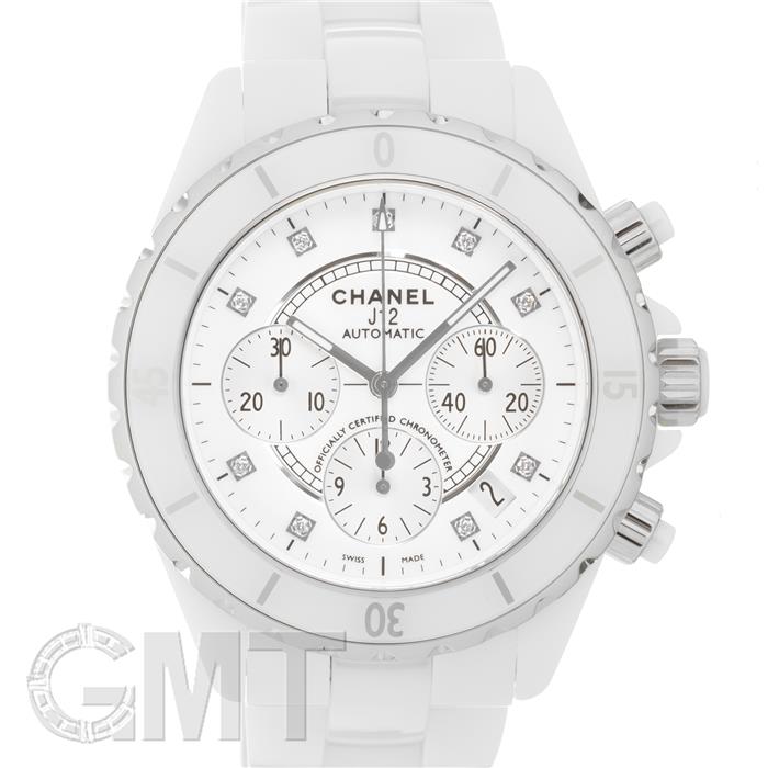 中古)CHANEL シャネル J12 クロノグラフ H2009 ホワイトセラミック 9P
