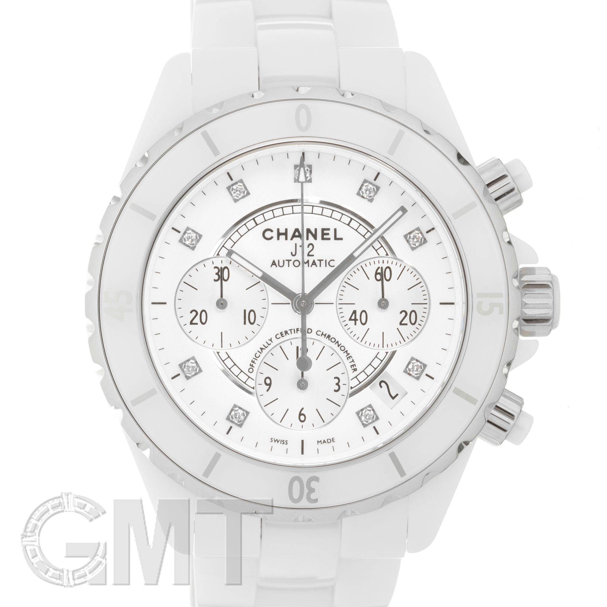 中古)CHANEL シャネル J12 クロノグラフ H2009 ホワイトセラミック 9P