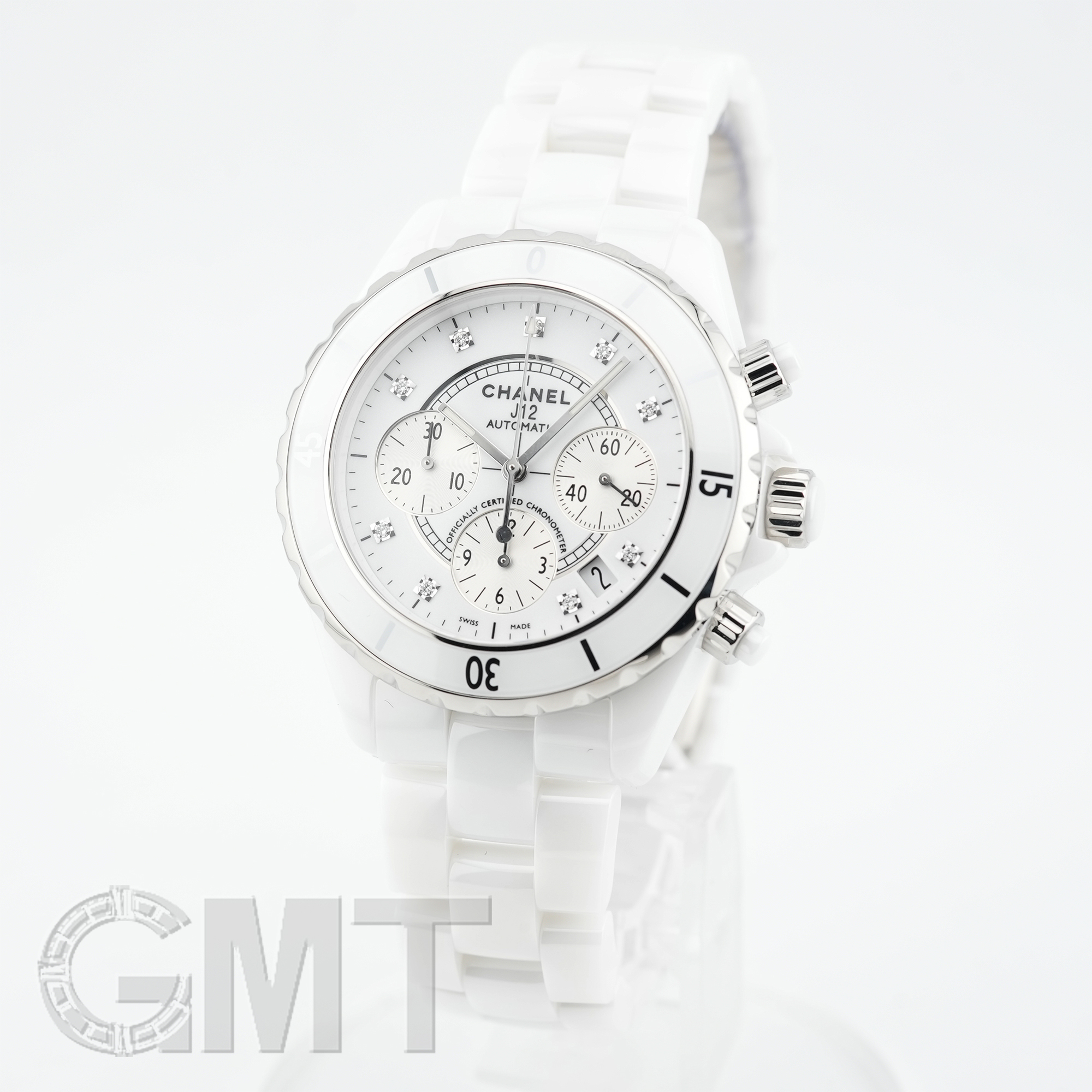 中古)CHANEL シャネル J12 クロノグラフ H2009 ホワイトセラミック 9P