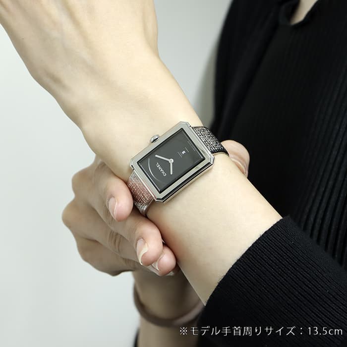 CHANEL ボーイフレンド　ツイードS 新品)CHANEL シャネル ボーイフレンド ツイード ブラック