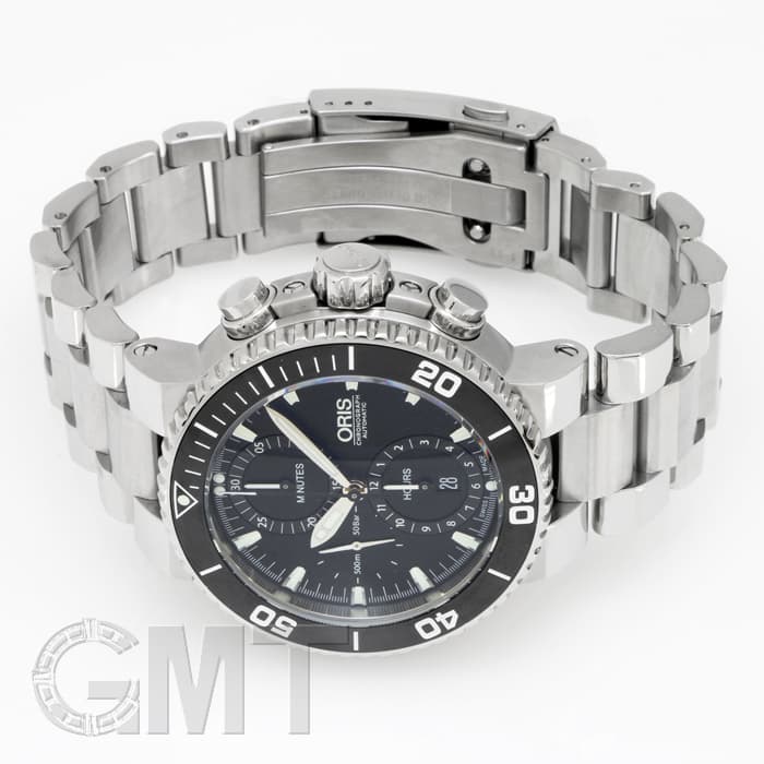 新品)ORIS オリス アクイス クロノグラフ ブラック 774 7655