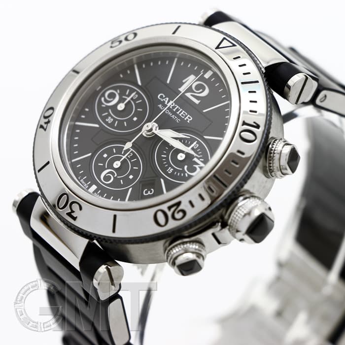 中古)CARTIER カルティエ パシャ シータイマー クロノグラフ ラバー