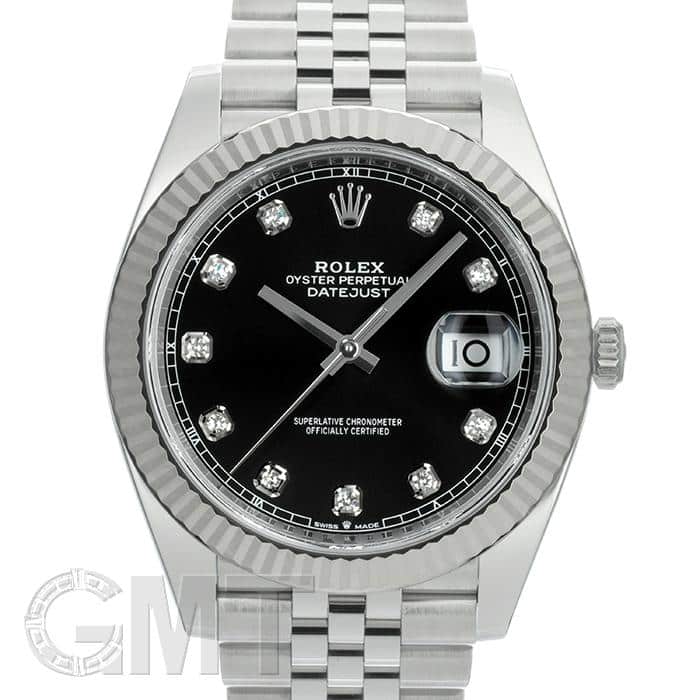 中古)ROLEX ロレックス デイトジャスト 41 126334G ブラック 10Pダイヤ