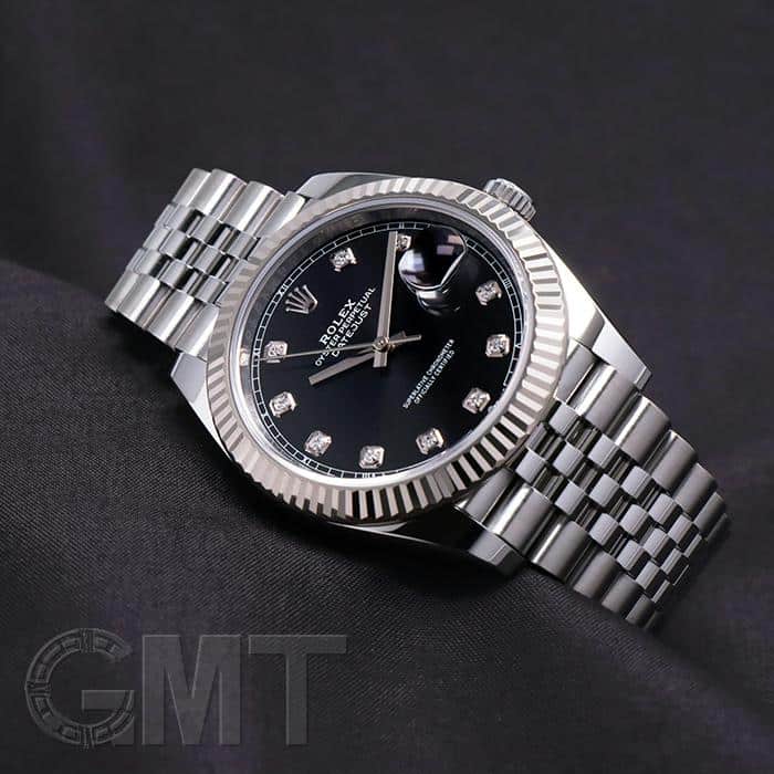中古)ROLEX ロレックス デイトジャスト 41 126334G ブラック 10Pダイヤ