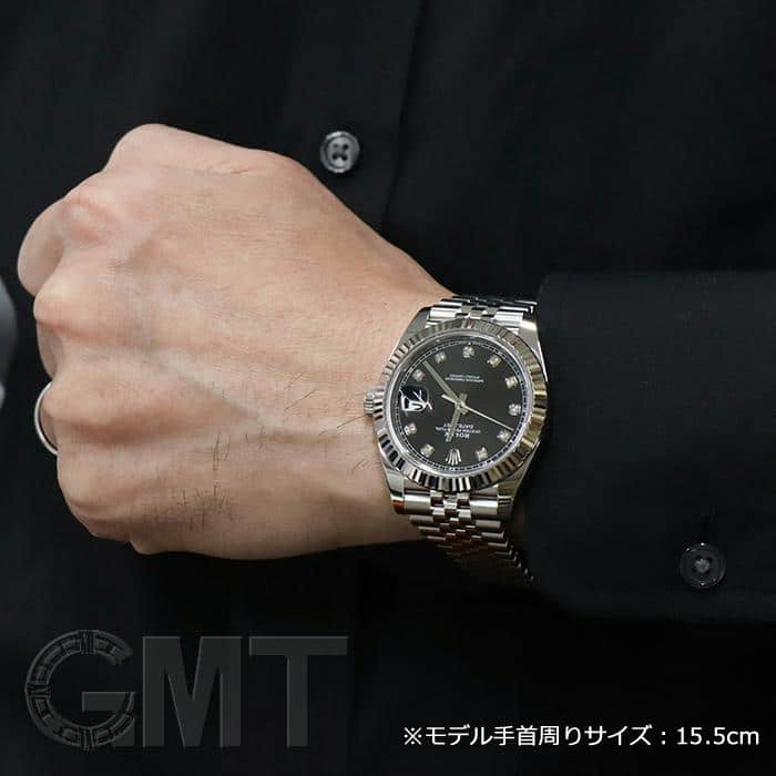 中古)ROLEX ロレックス デイトジャスト 41 126334G ブラック 10Pダイヤ