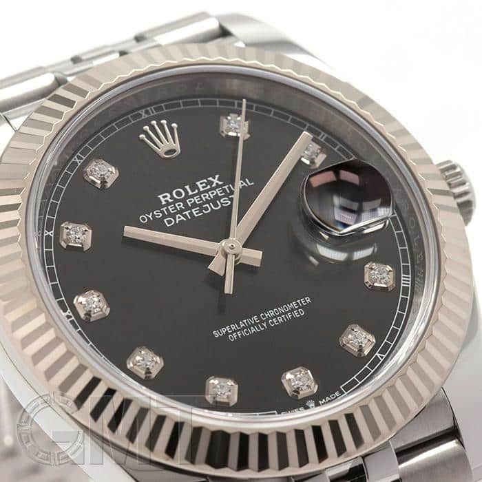 中古)ROLEX ロレックス デイトジャスト 41 126334G ブラック 10Pダイヤ