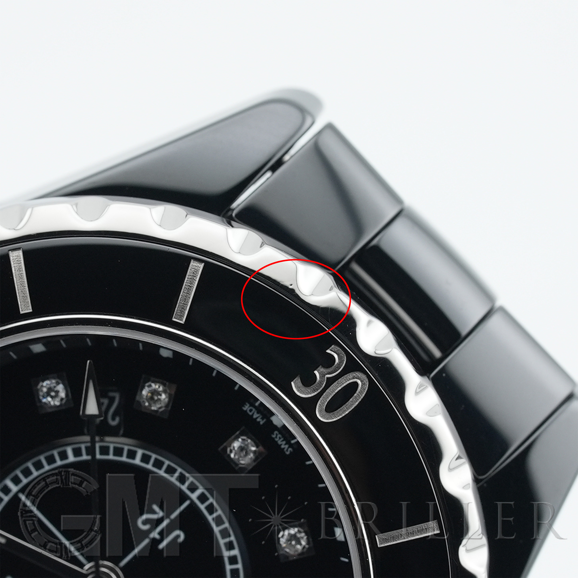 中古)CHANEL シャネル J12 ブラック セラミック 12Pダイヤ H1625 33mm