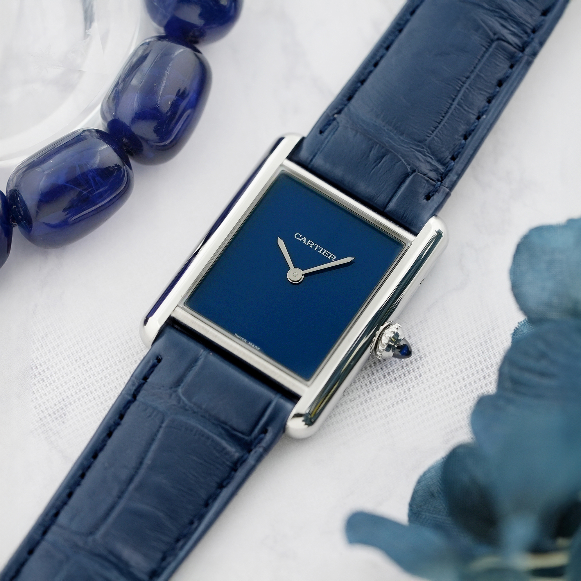中古)CARTIER カルティエ タンク マスト ウォッチ WSTA0055 ブルー