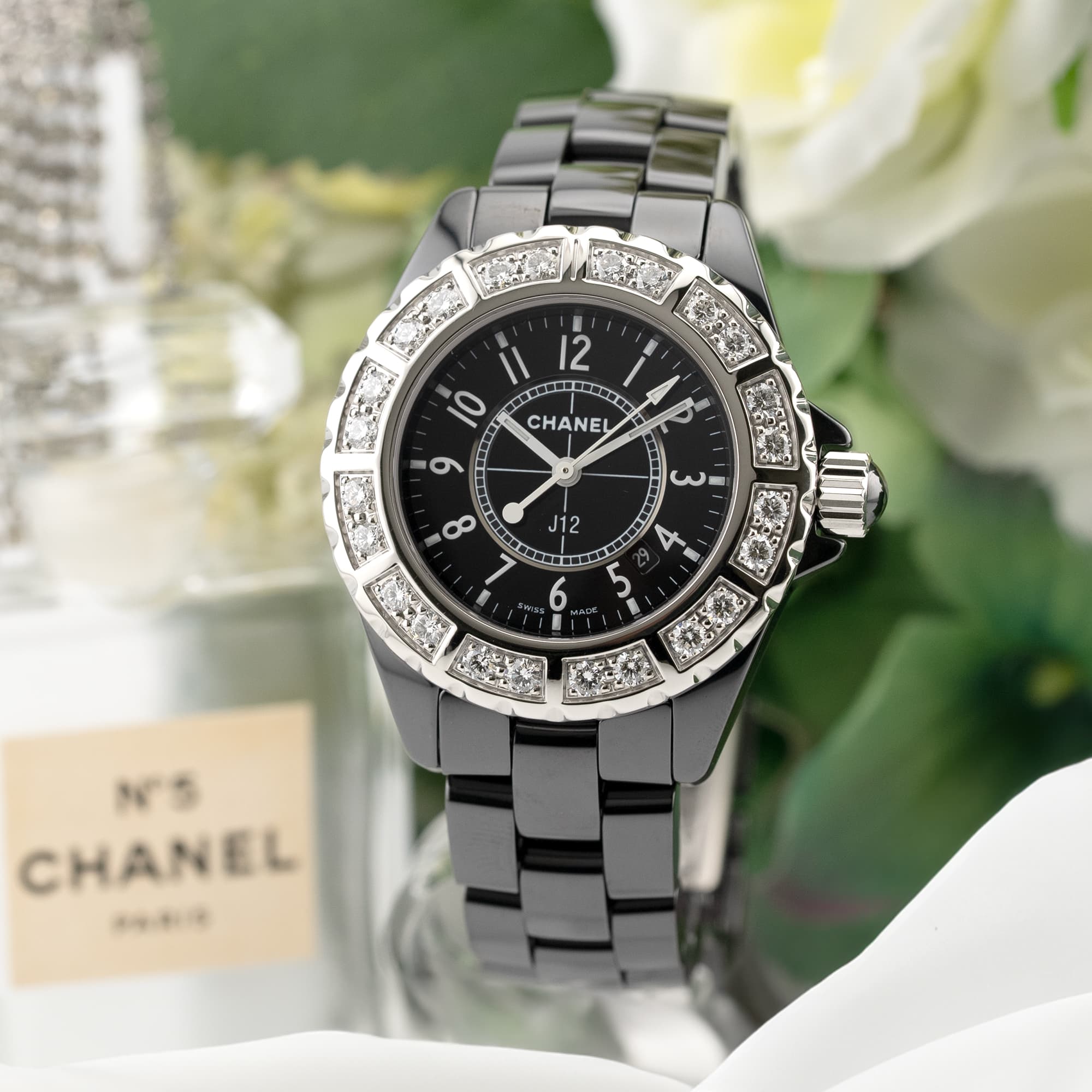 中古)CHANEL シャネル J12 H1173 ベゼルダイヤ 33mm（商品ID