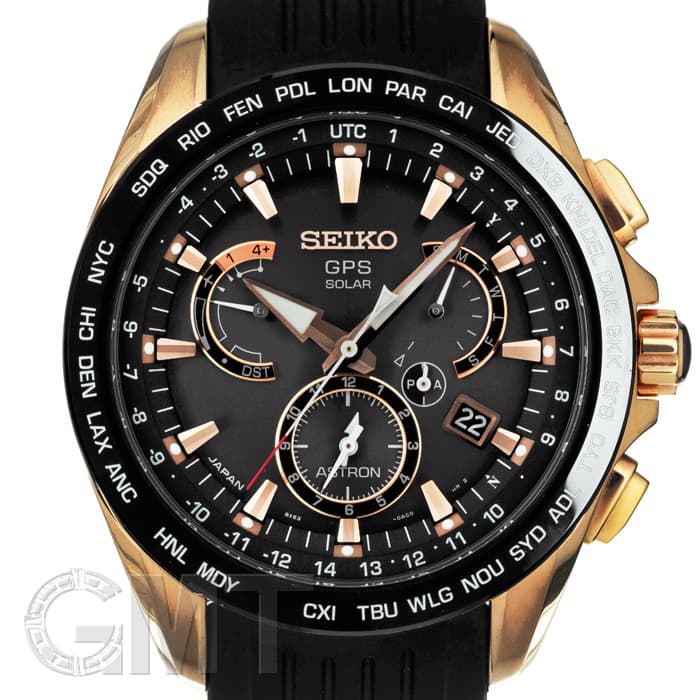 セイコーアストロンGPS SOLAR ブラックゴールドSBXB055 中古)SEIKO セイコー アストロン SBXB055（商品ID：3717007360125