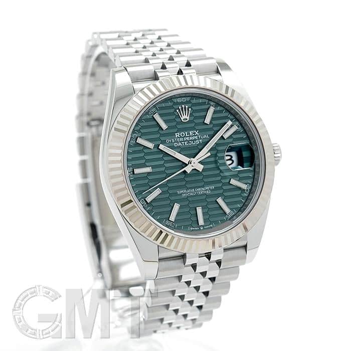 週末セール新品　ROLEX デイトジャスト　掛け時計 ミントグリーンフルーテッド 中古)ROLEX ロレックス デイトジャスト 41 126334 ミントグリーン