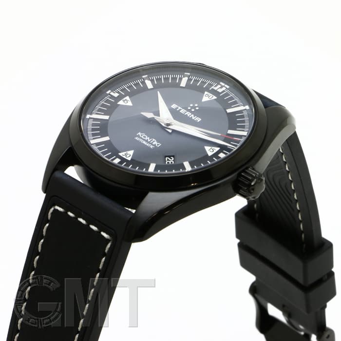 #【限定品】ETERNA エテルナマチックデイト　時計　メンズ　箱付き　ブラック 新品)ETERNA エテルナ コンティキ デイト PVDコーティング革 ブラック