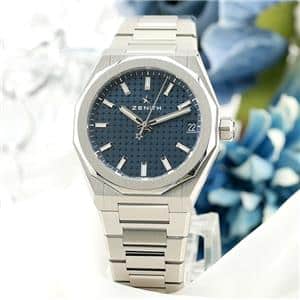 [3年保証] ゼニス レディース デファイスカイライン36 16.9400.670/51.I001 ダイヤベゼル 裏スケ 青文字盤 自動巻き 腕時計 中古 送料無料 未使用)ZENITH ゼニス デファイ スカイライン36 03.9400.670⁄61.I001