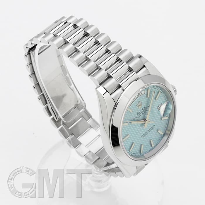 中古)ROLEX ロレックス デイデイト 40 228206 アイスブルー 斜め格子