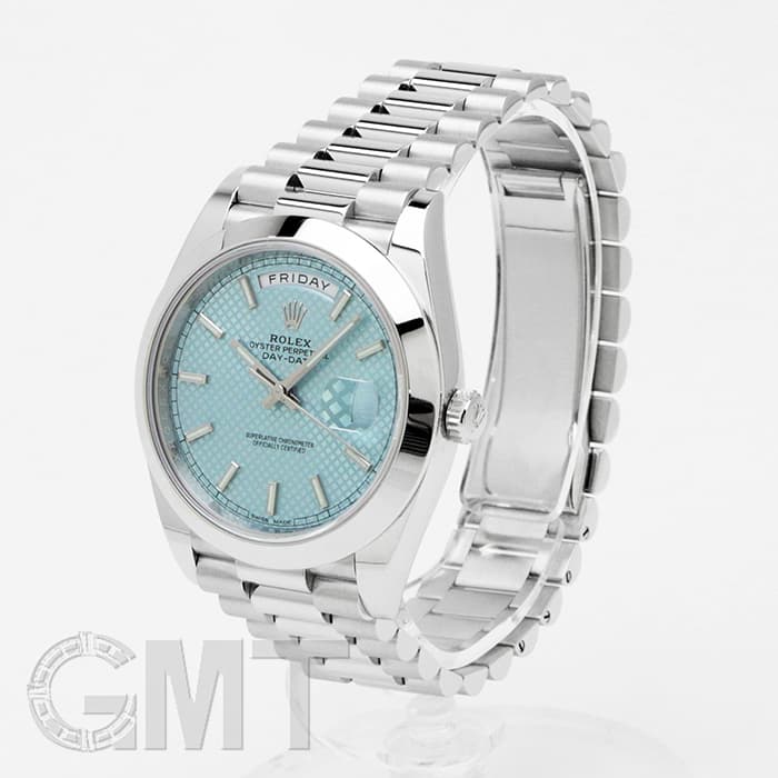 中古)ROLEX ロレックス デイデイト 40 228206 アイスブルー 斜め格子