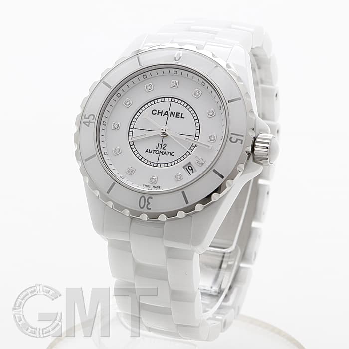 中古)CHANEL シャネル J12 H1629 ホワイトセラミック 12Pダイヤ