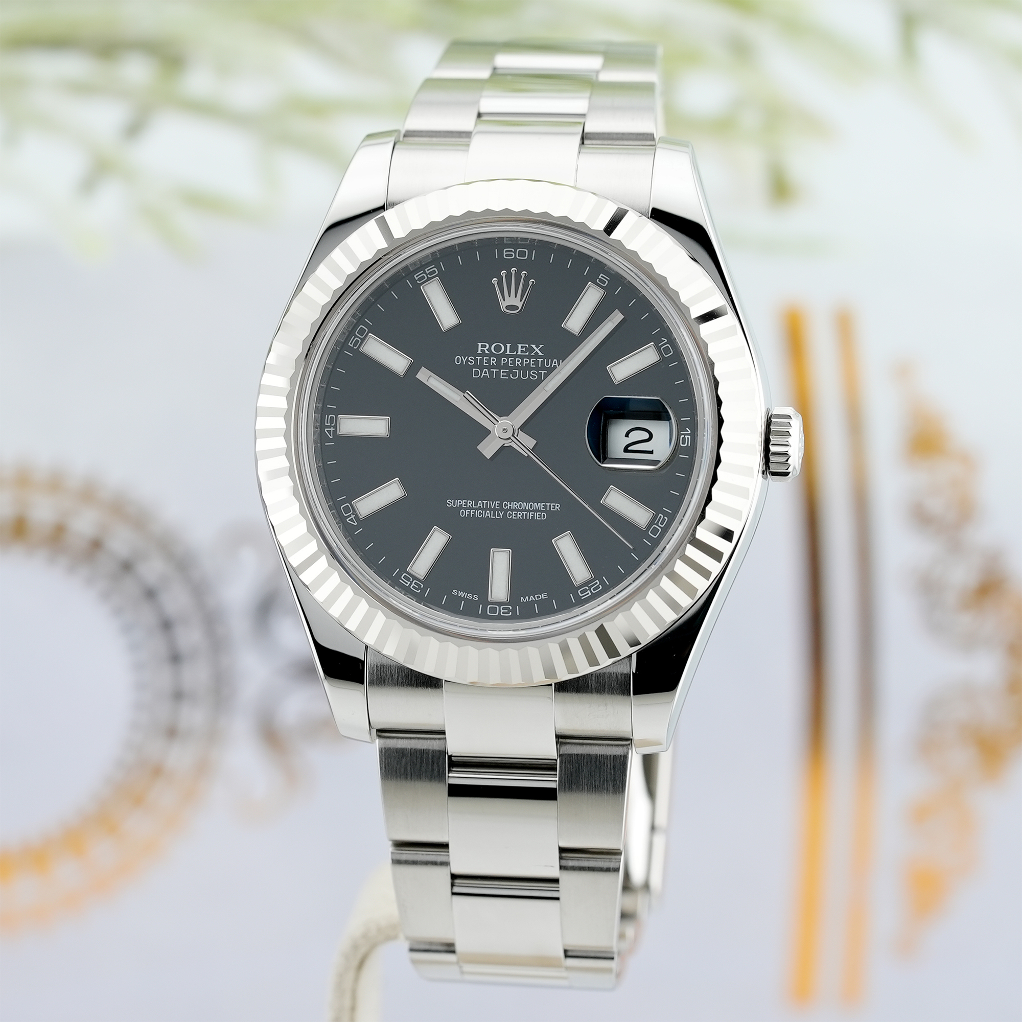 中古)ROLEX ロレックス デイトジャスト II 116334 ブラック（商品ID
