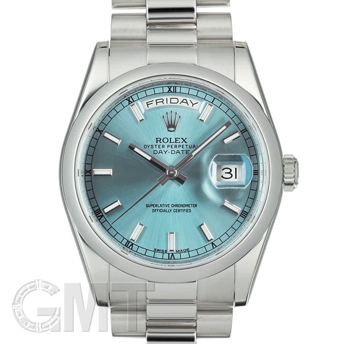 中古)ROLEX ロレックス デイデイト 118206 アイスブルー バー 
