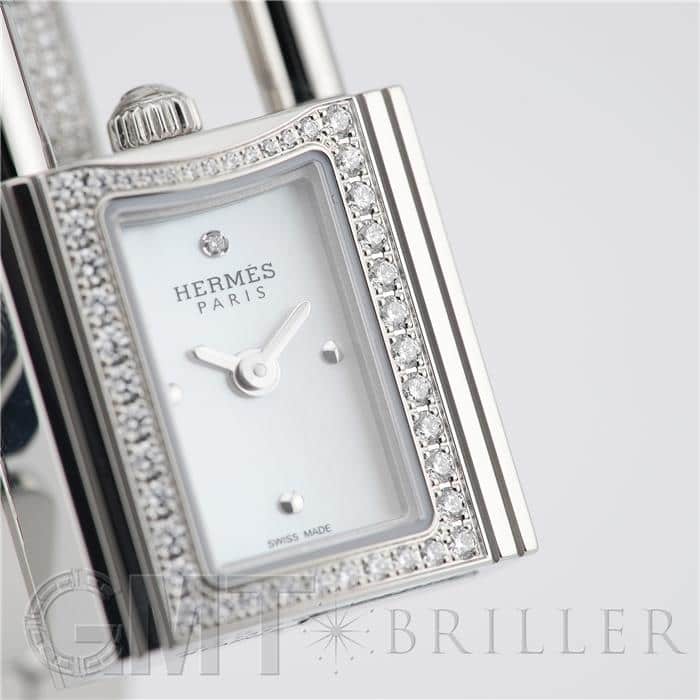 中古)HERMES エルメス ケリー ウォッチ ホワイトシェル ダイヤモンド