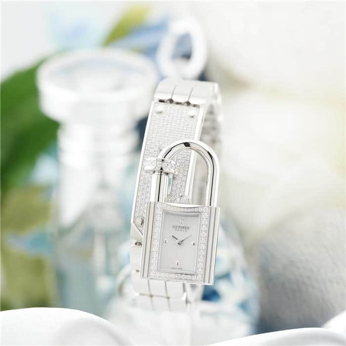 中古)HERMES エルメス ケリー ウォッチ ホワイトシェル ダイヤモンド