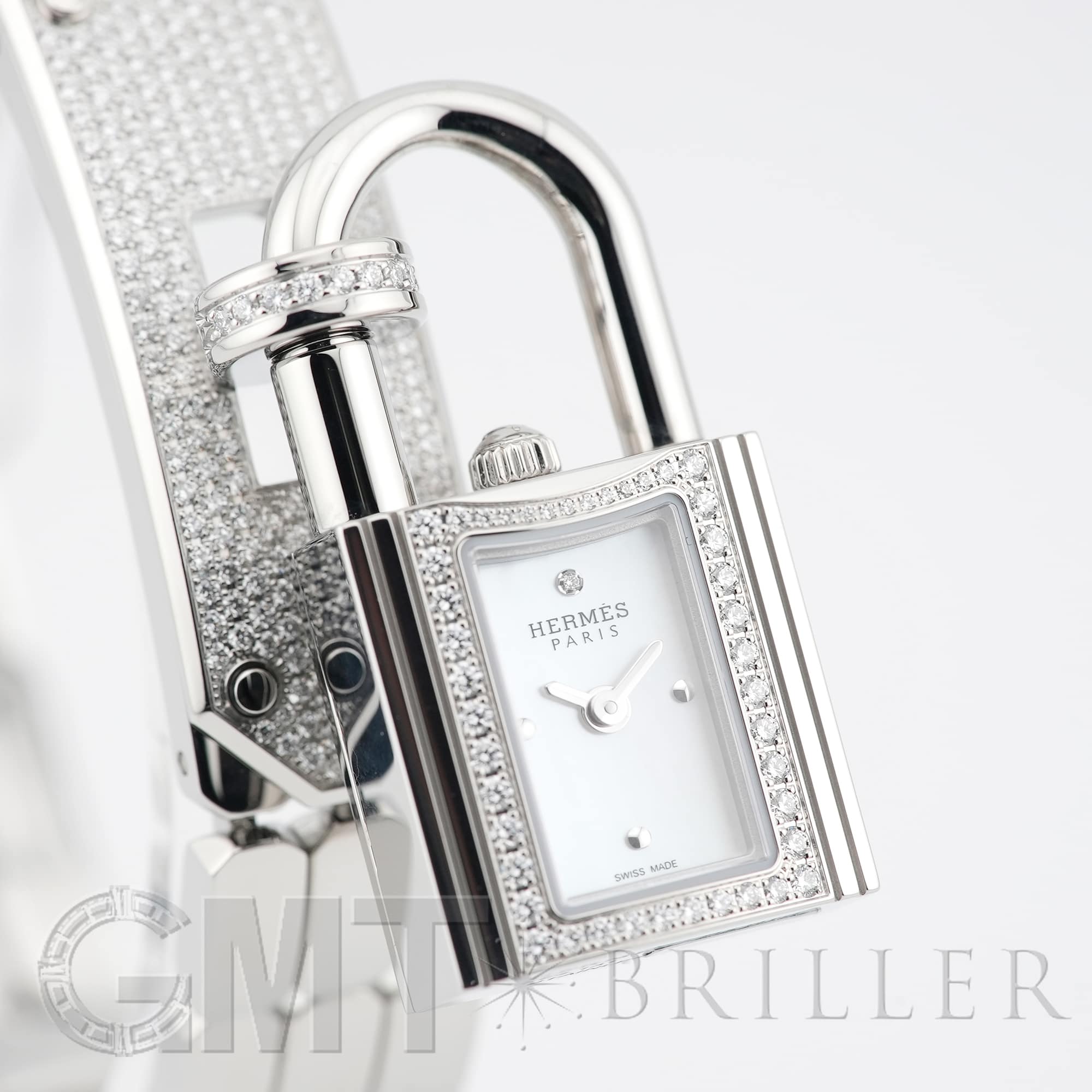 中古)HERMES エルメス ケリー ウォッチ ホワイトシェル ダイヤモンド 中古)HERMES エルメス ケリー ウォッチ ホワイトシェル ダイヤモンド