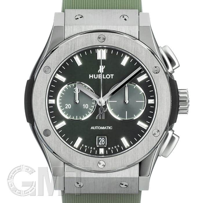 新品)HUBLOT ウブロ クラシック チタニウム クロノグラフ グリーン
