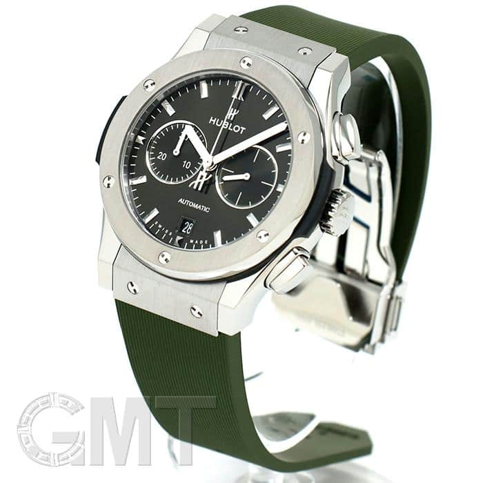 新品)HUBLOT ウブロ クラシック チタニウム クロノグラフ グリーン