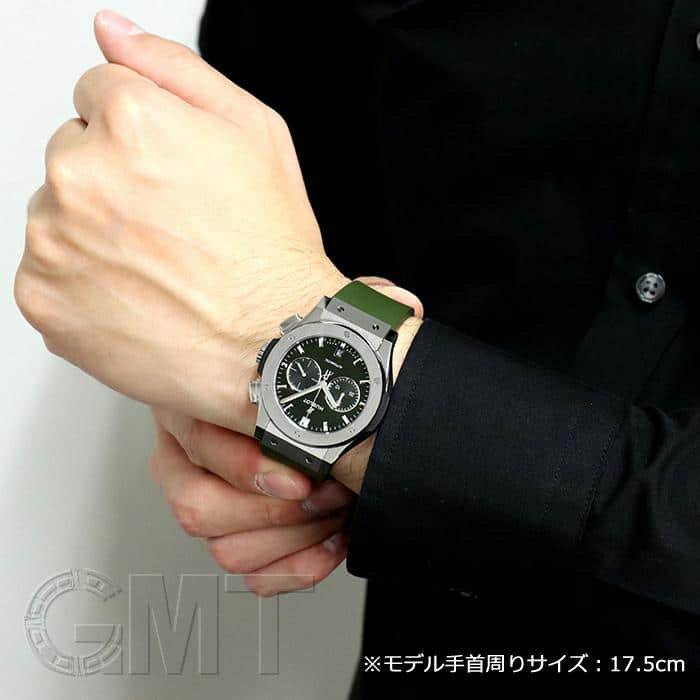 新品)HUBLOT ウブロ クラシック チタニウム クロノグラフ グリーン