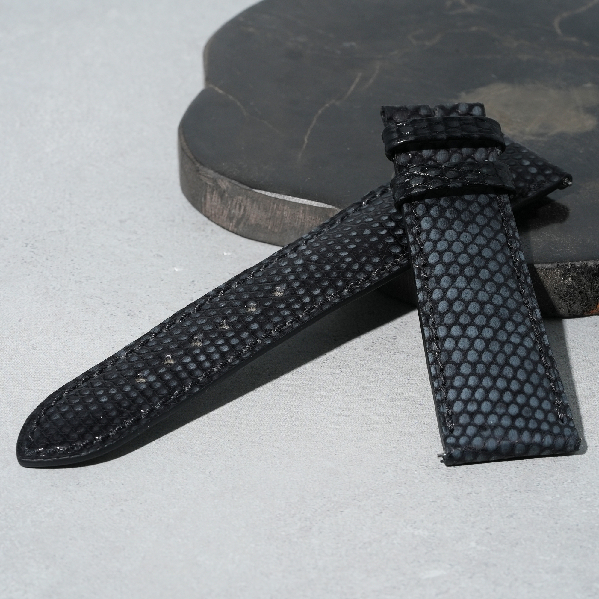 カミーユフォルネ Camille Fournet レザーベルト ブラック #3 新品)CAMILLE FOURNET カミーユ・フォルネ リザード ヌバック