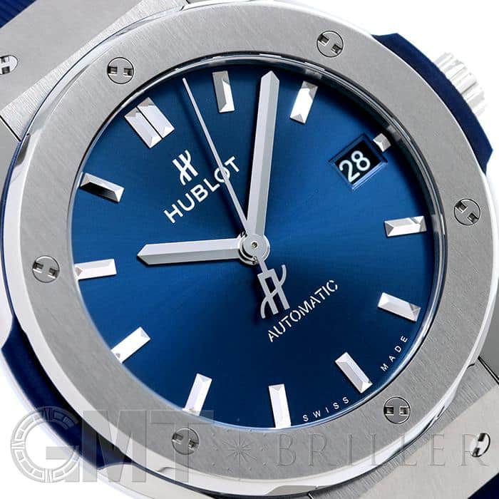 中古 ウブロ HUBLOT 565.NX.7170.RX ブルー ユニセックス 腕時計 ウブロ クラシック フュージョン チタニウム ブルー 565.NX.7170.RX