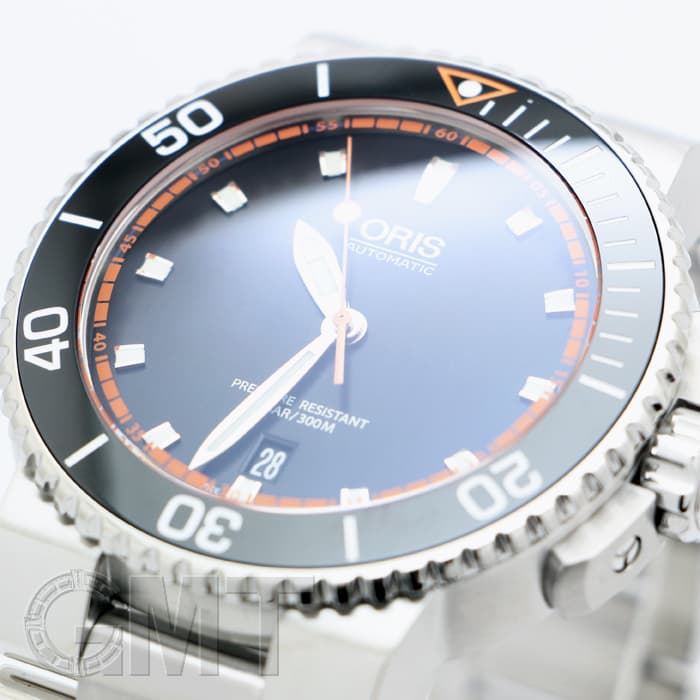 新品)ORIS オリス アクイス デイト ブラック/オレンジ 733 7653 4128M