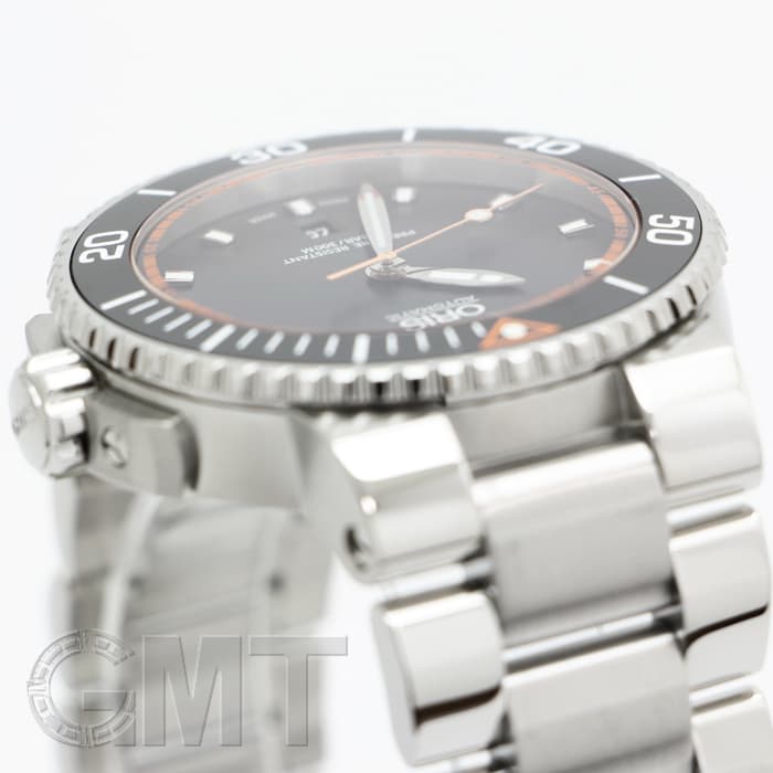 新品)ORIS オリス アクイス デイト ブラック/オレンジ 733 7653 4128M