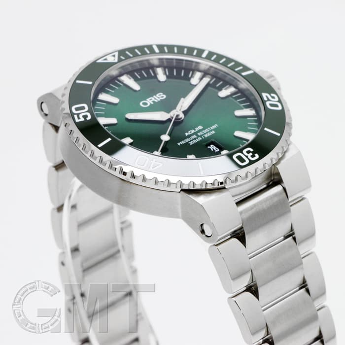 【1本限定】【希少なグリーン】 ORIS オリス ヴィンテージ 手巻き時計 新品)ORIS オリス アクイス デイト グリーン 733 7730 4157 M（商品ID