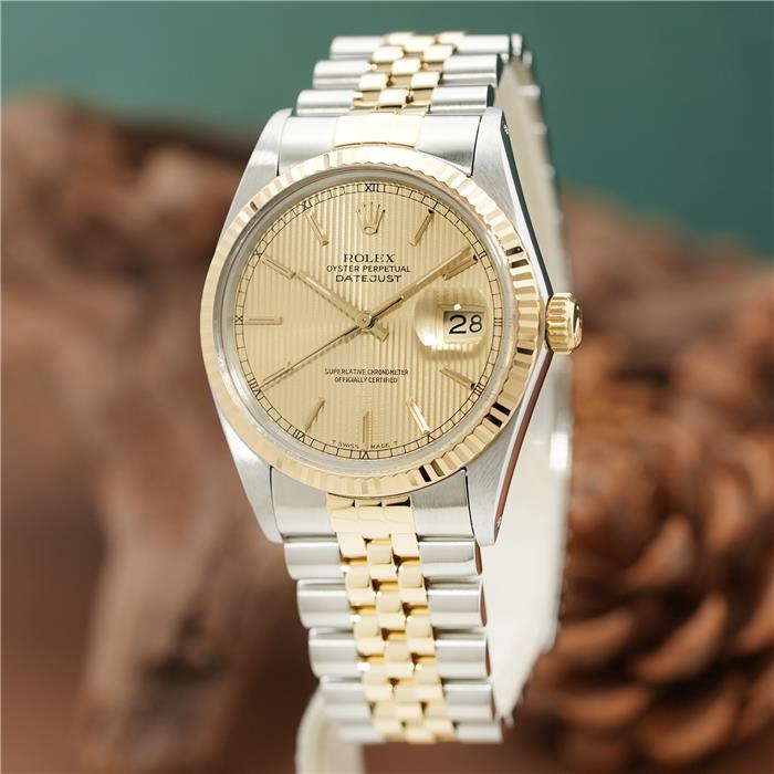 中古)ROLEX ロレックス デイトジャスト 16013 シャンパンタペストリー